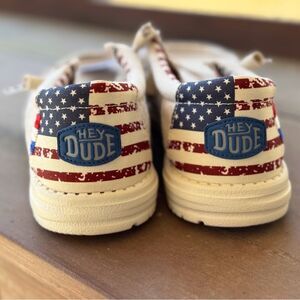 Hey Dude Men’s American Flag Canvas Slip-On Shoes - Red, White & Blue. NWT!